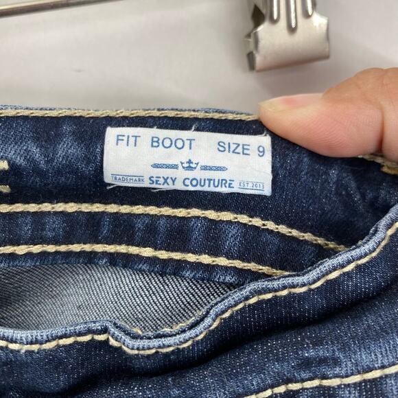 Sexy Couture Boot Fit Size 9 Western Jeans Embelish Bling Embroidery Backpocket - Picture 7 of 11